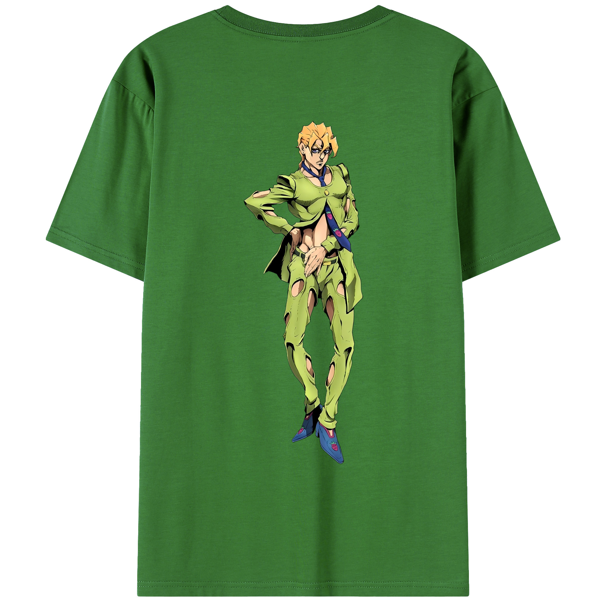 （画像用） ジョジョの奇妙な冒険 パンナコッタ?フー JoJo's Bizarre Adventure Pannacotta Fugo レディース半袖Tシャツ(バックプリント)
